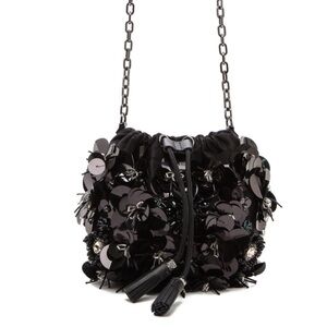 Tory Burch Flower Cluster Bead Stone Satin Bag